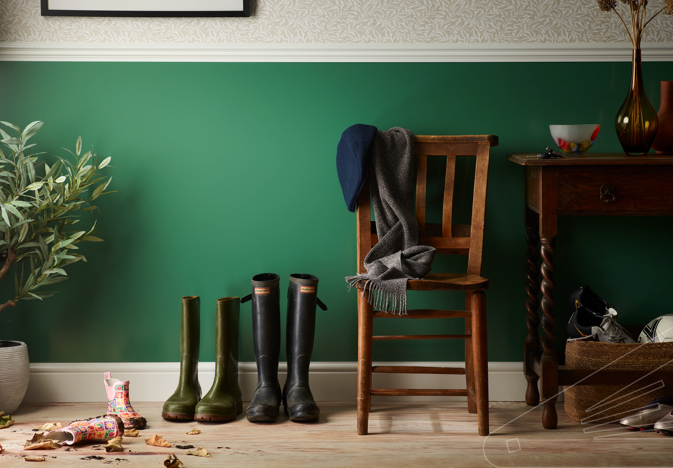 Forest Satin Cladding installed in a hallway.