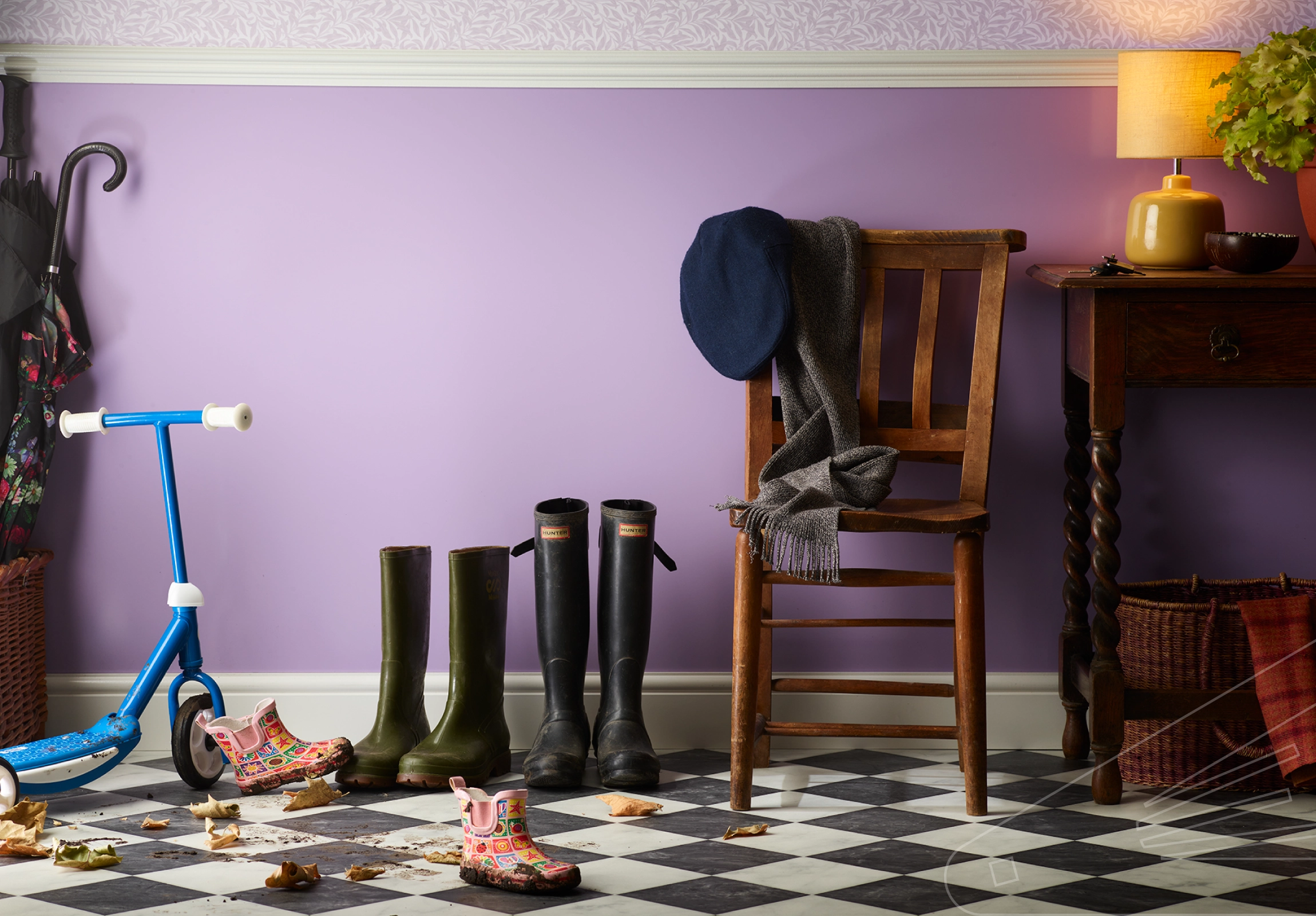 Lavendar Satin Cladding installed in a hallway.