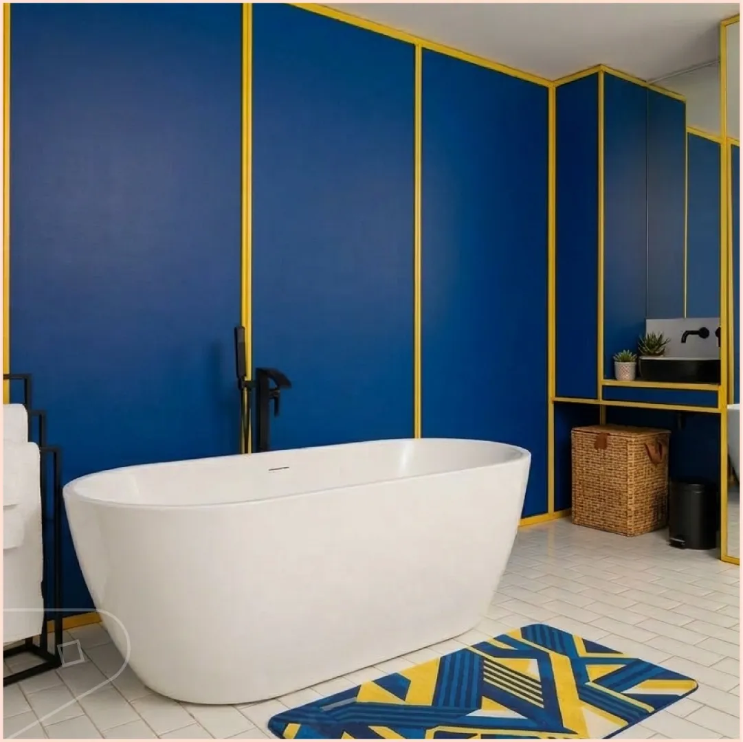 Marine cladding with Sunflower profiles in a bathroom.