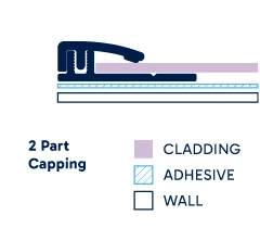 Illustration of installed 2 Part Capping. Click to enlarge