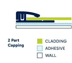 Illustration of installed 2 Part Capping. Click to enlarge