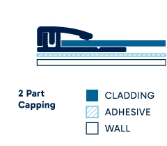 Illustration of installed 2 Part Capping. Click to enlarge