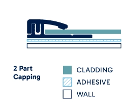 Illustration of installed 2 Part Capping. Click to enlarge