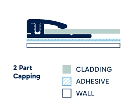 Illustration of installed 2 Part Capping. Click to enlarge