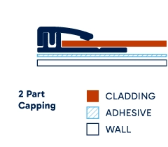 Illustration of installed 2 Part Capping. Click to enlarge