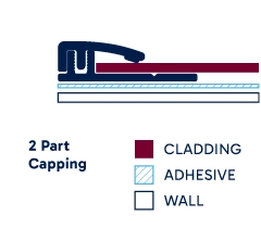 Illustration of installed 2 Part Capping. Click to enlarge