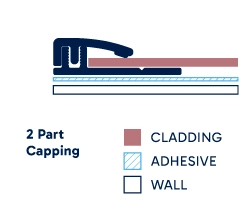 Illustration of installed 2 Part Capping. Click to enlarge