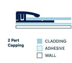 Illustration of installed 2 Part Capping. Click to enlarge