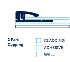 Illustration of installed 2 Part Capping. Click to enlarge