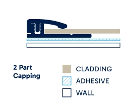 Illustration of installed 2 Part Capping. Click to enlarge