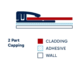 Illustration of installed 2 Part Capping. Click to enlarge