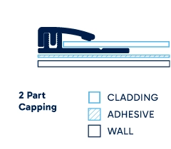 Illustration of installed 2 Part Capping. Click to enlarge