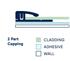 Illustration of installed 2 Part Capping. Click to enlarge