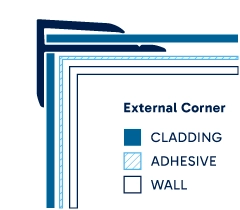 Illustration of installed External Corner. Click to enlarge
